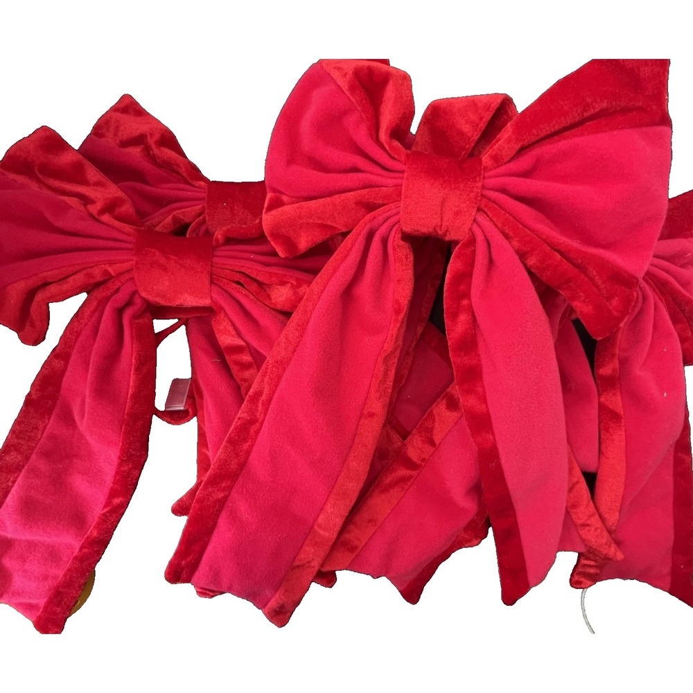 Red Velvet Bow Garland 6ft Christmas Festive Holiday Photo Booth Backdrop Mantle